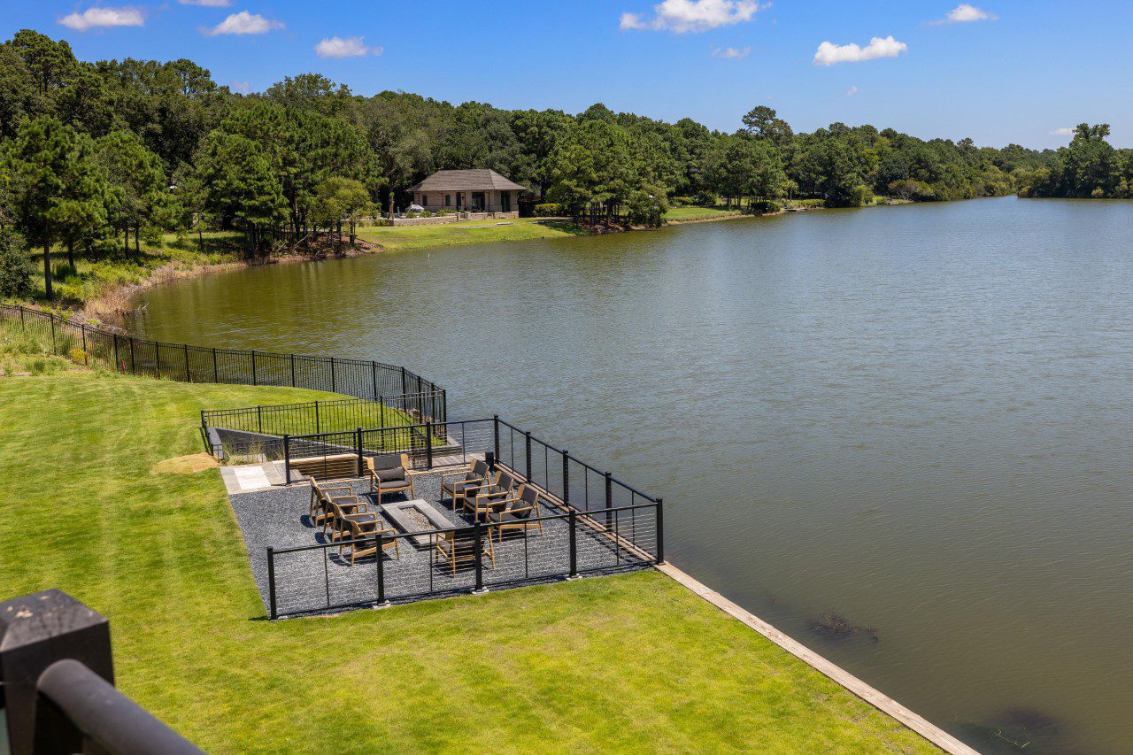 View of a House, Lake and Trees