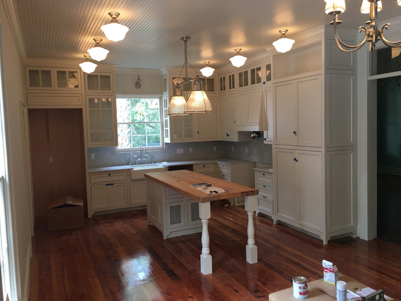 Ceiling Lights and Cabinet