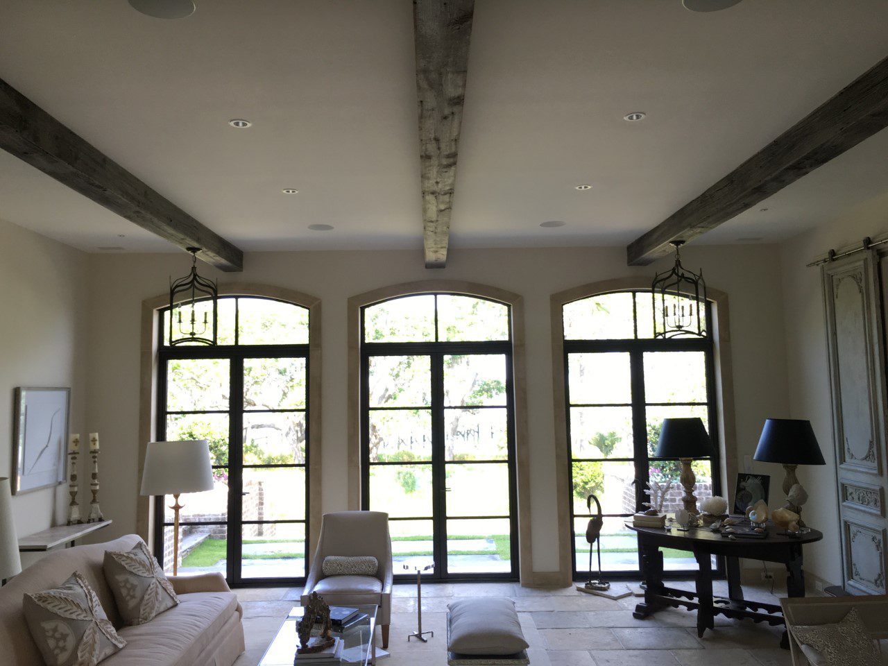 Living Room with Three Doors